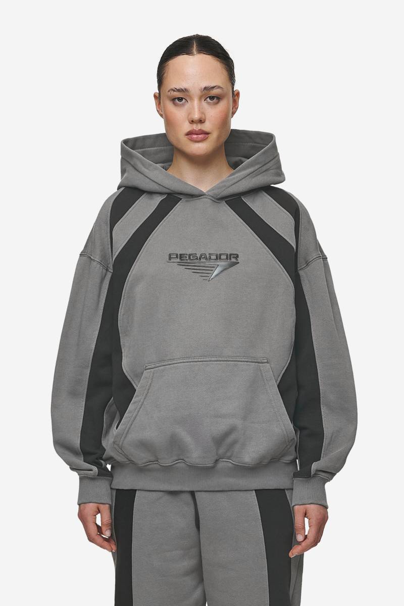 Amira Oversized Hoodie Washed Deep Grey Black von PEGADOR®
