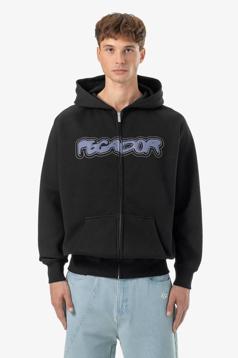 Anclar Oversized Raglan Sweat Jacket Washed Black von PEGADOR®
