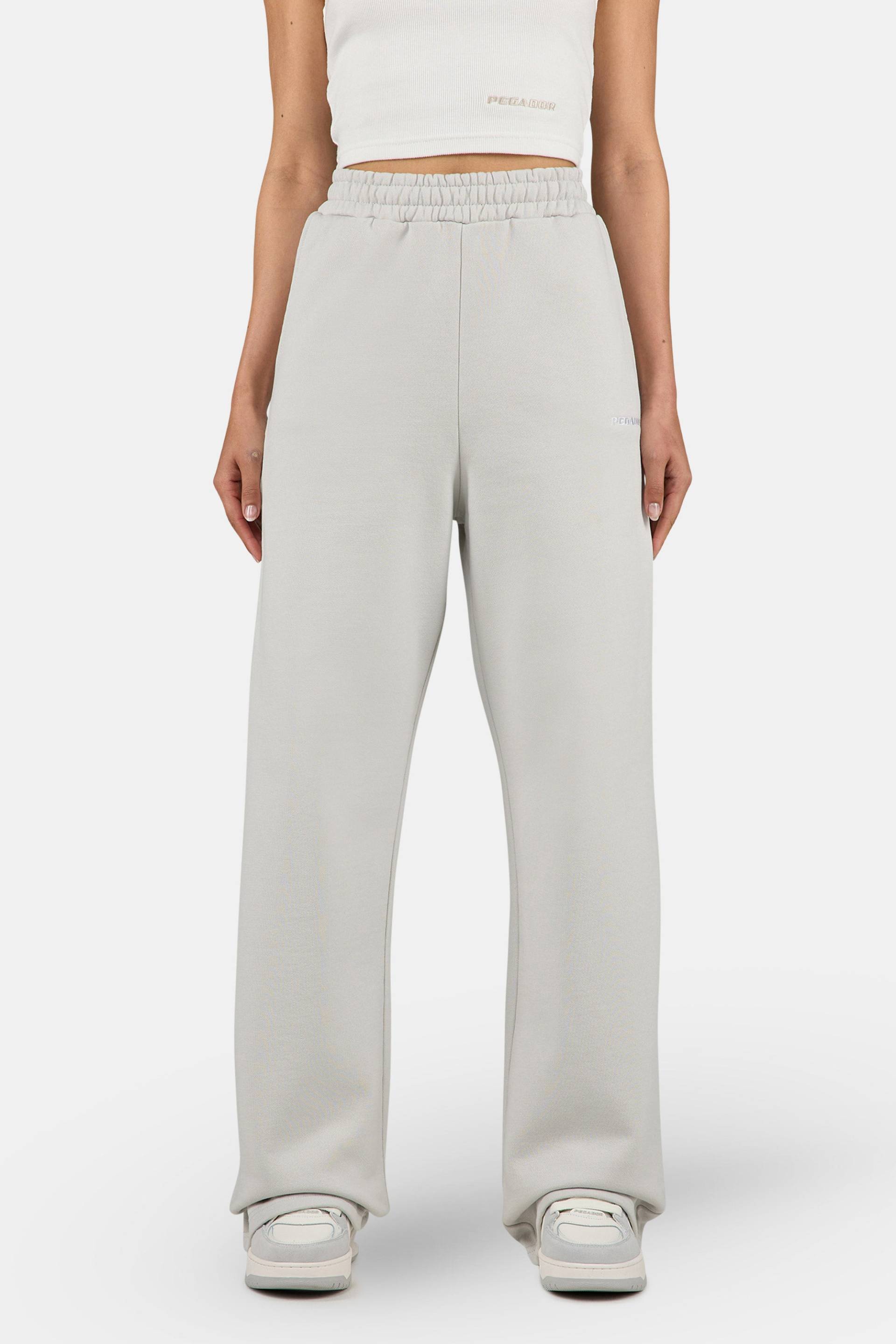 Anni Wide Sweat Pants Washed Pure Grey White von PEGADOR®