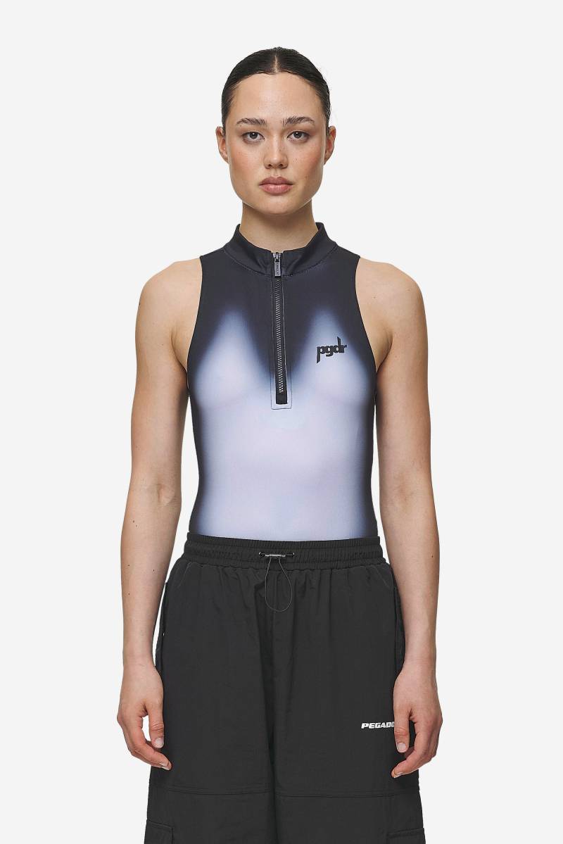 Ashira Sprayed Zip Bodysuit Black White von PEGADOR®