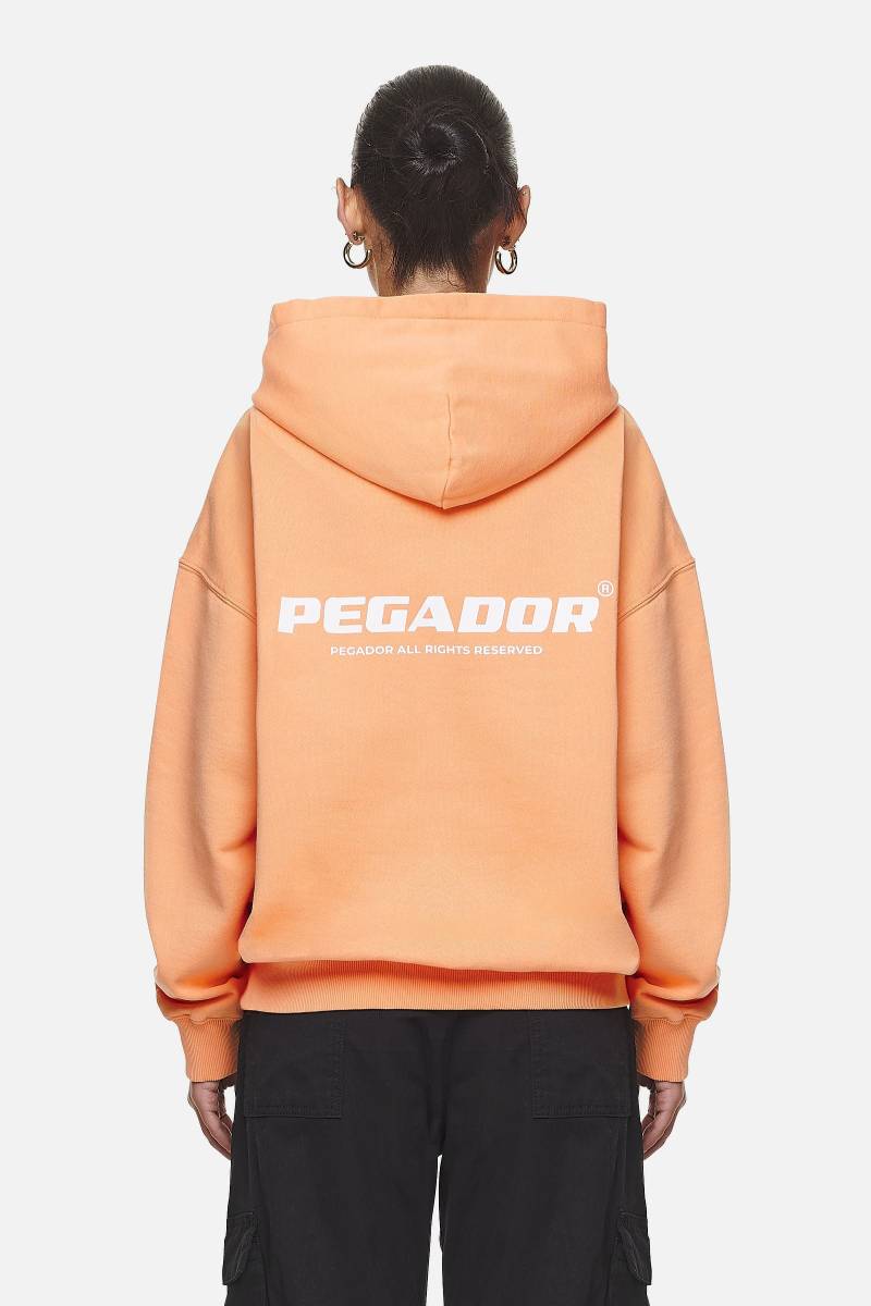 Atna Logo Oversized Hoodie Washed Apricot White von PEGADOR®