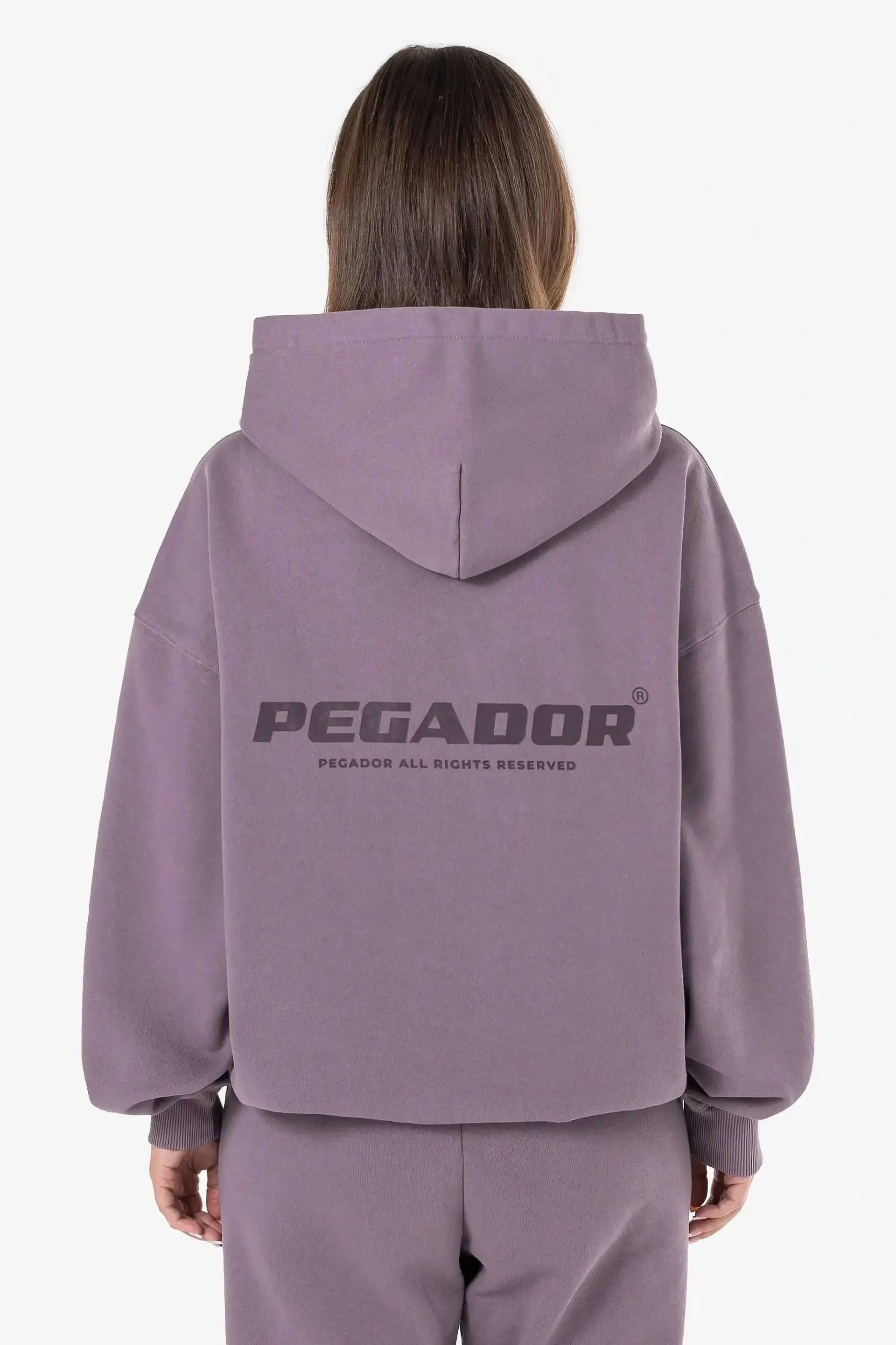 Atna Logo Oversized Hoodie Washed Dusty Grape von PEGADOR®