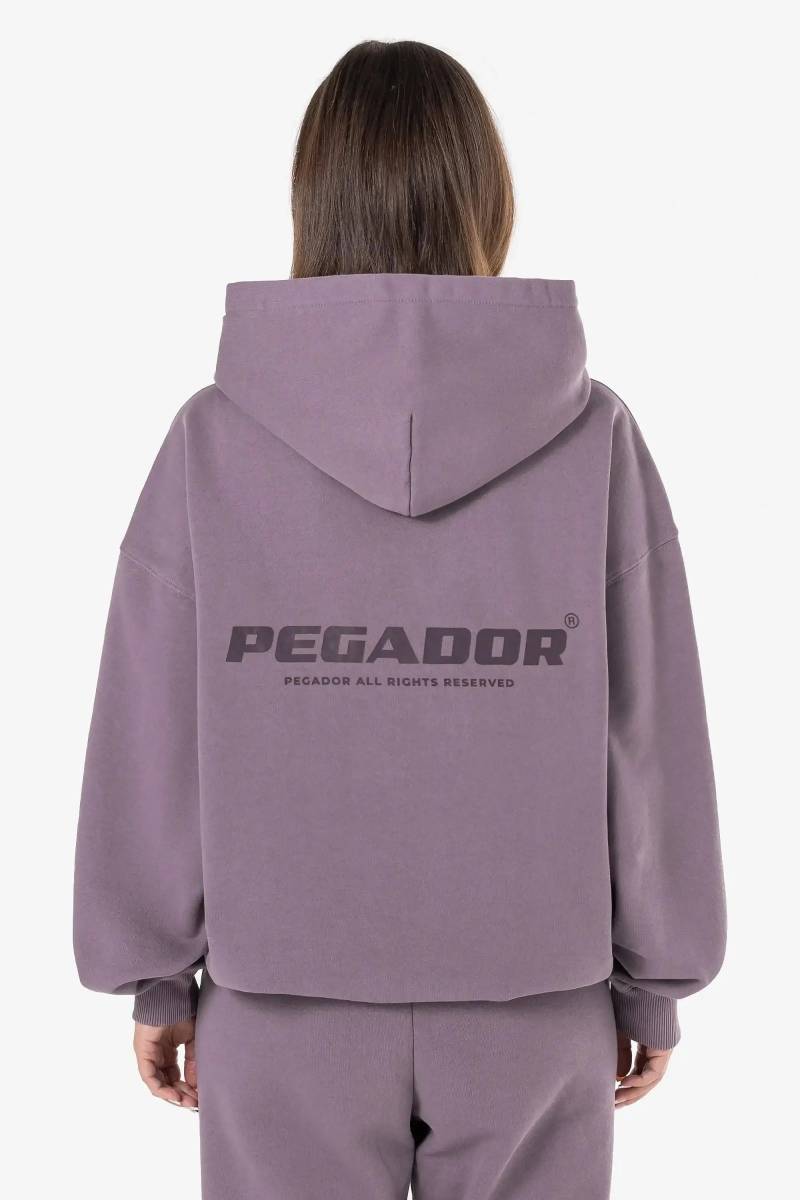 Atna Logo Oversized Hoodie Washed Dusty Grape von PEGADOR®