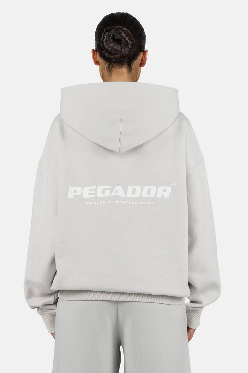 Atna Logo Oversized Hoodie Washed Pure Grey von PEGADOR®