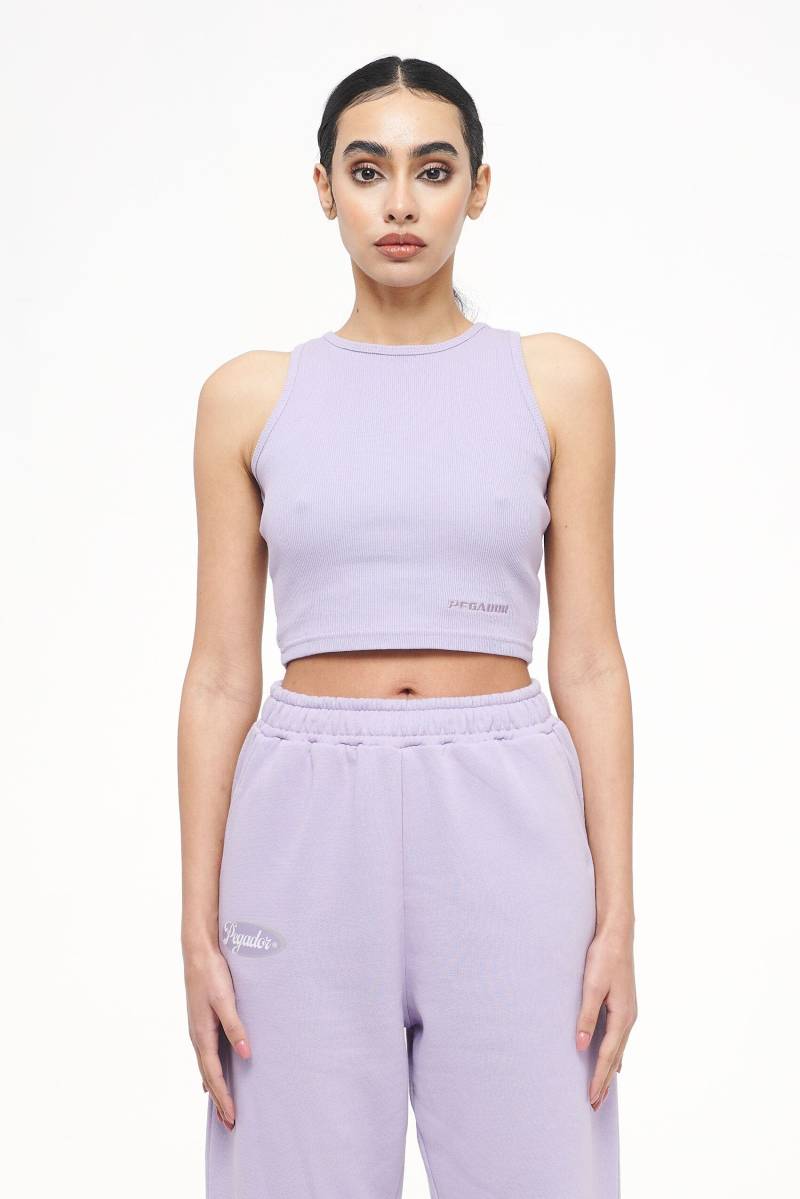 Ayla Crop Top Vintage Washed Purple Paste von PEGADOR®