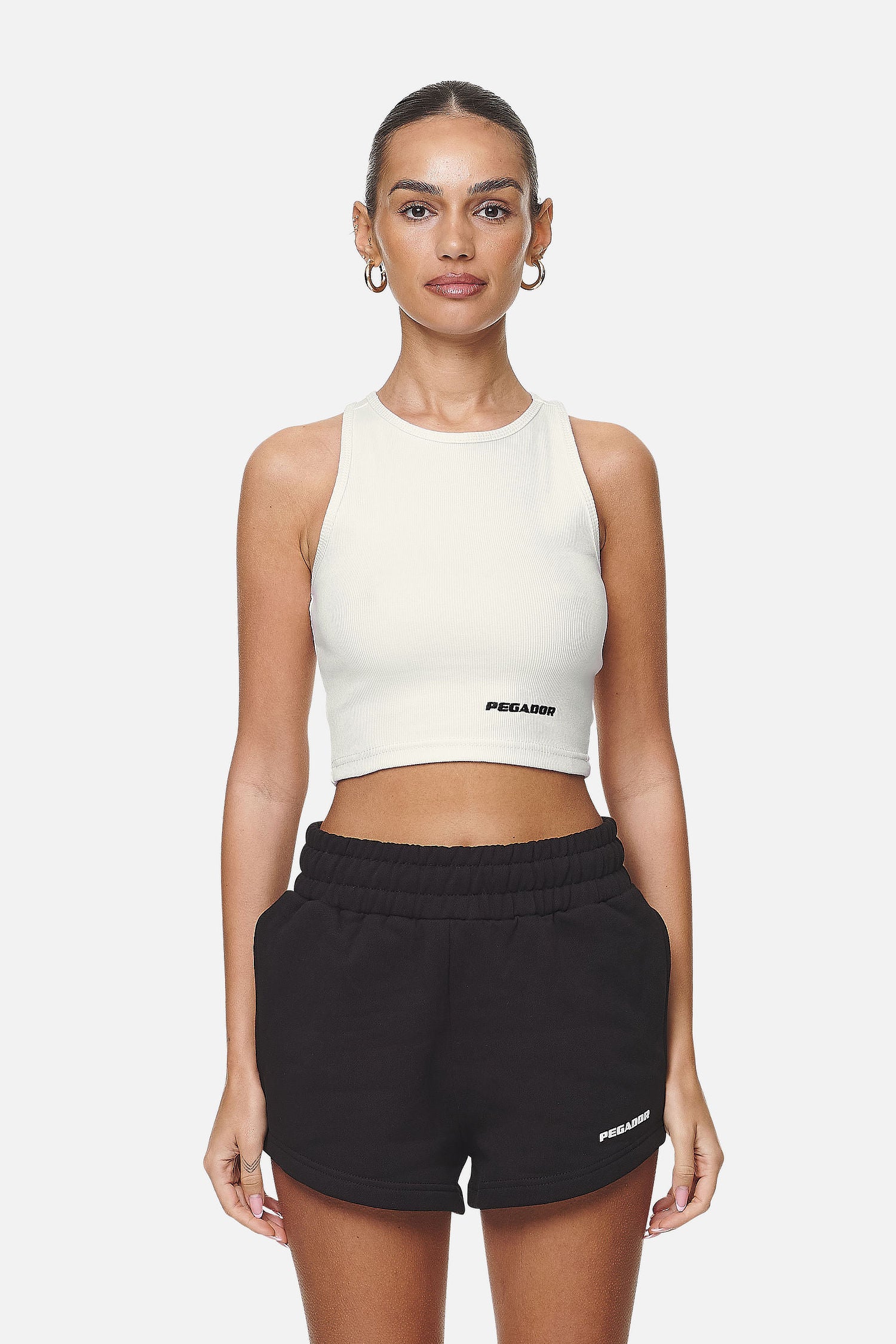Ayla Crop Top Washed Coconut Milk Black von PEGADOR®
