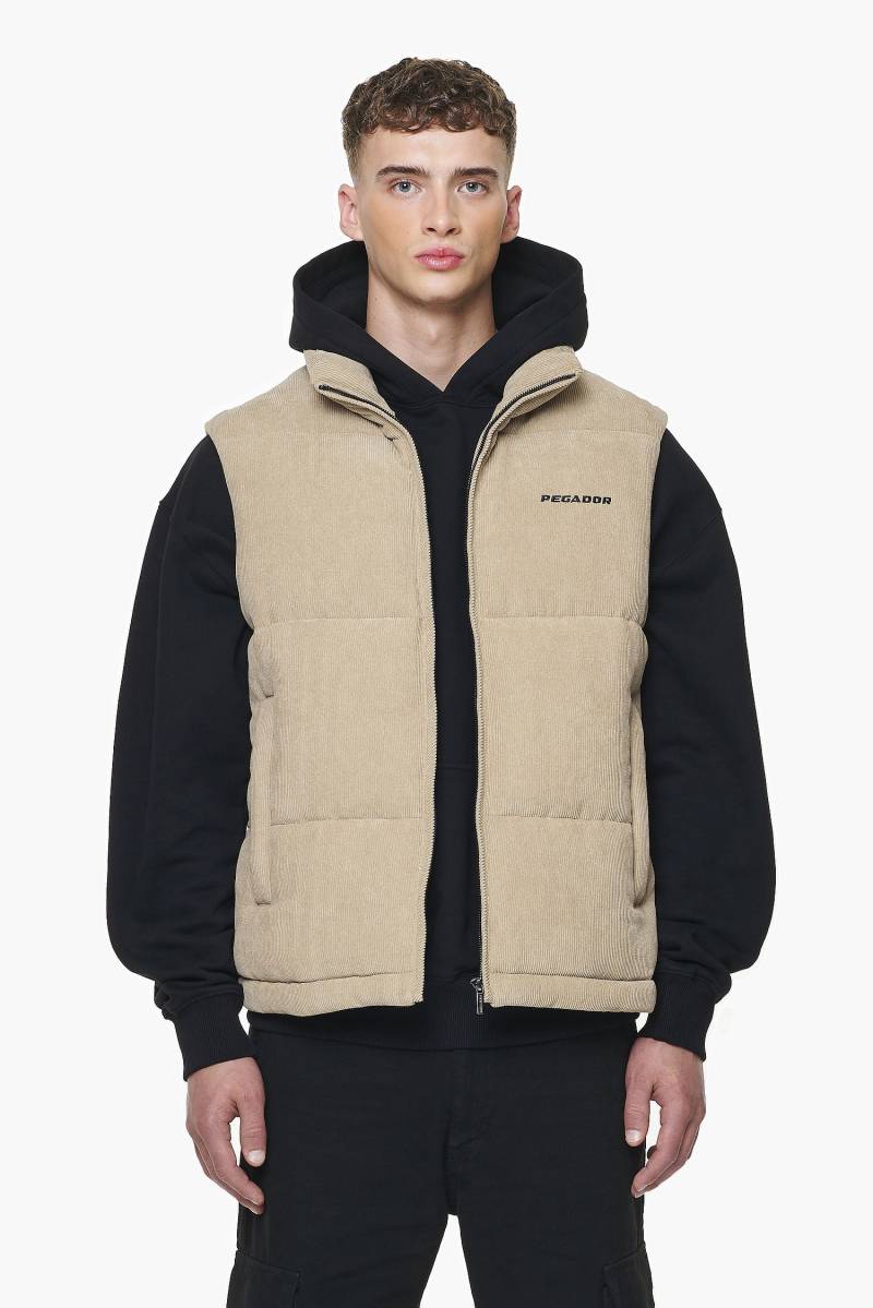Bardon Cord Puffer Vest Sand von PEGADOR®