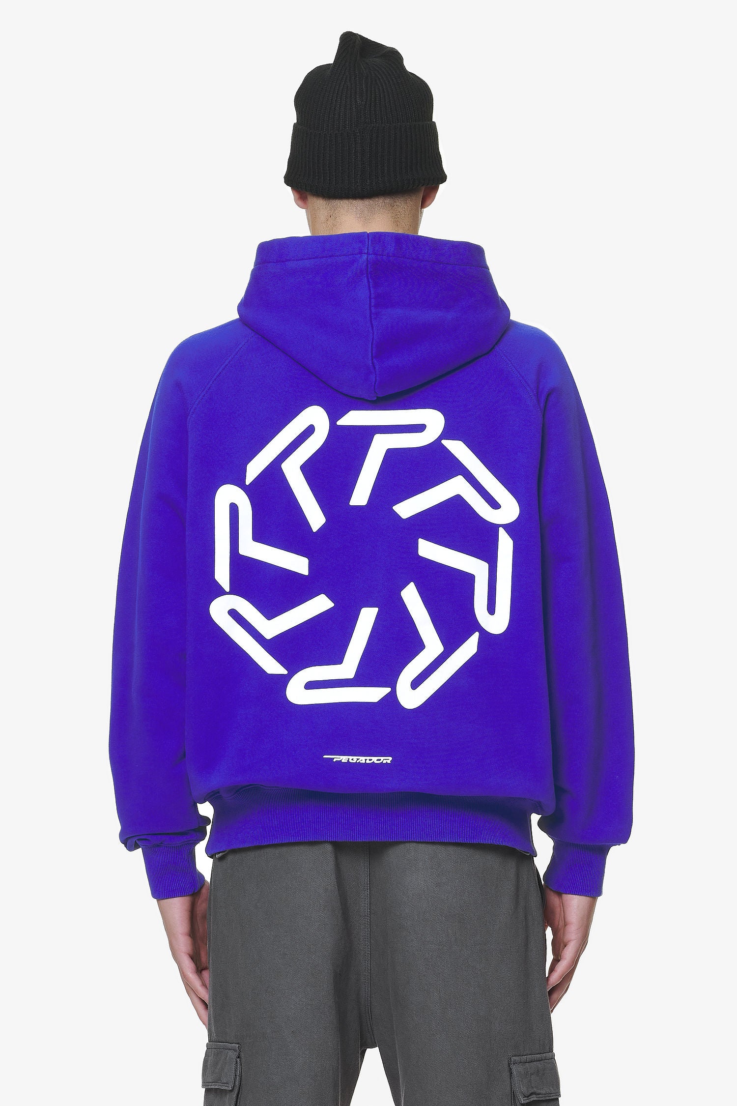 Barone Raglan Hoodie Washed Endless Blue von PEGADOR®