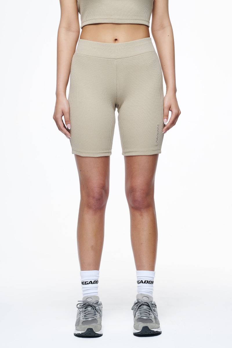 Barrie Rib Biker Shorts Vintage Washed Espresso von PEGADOR®