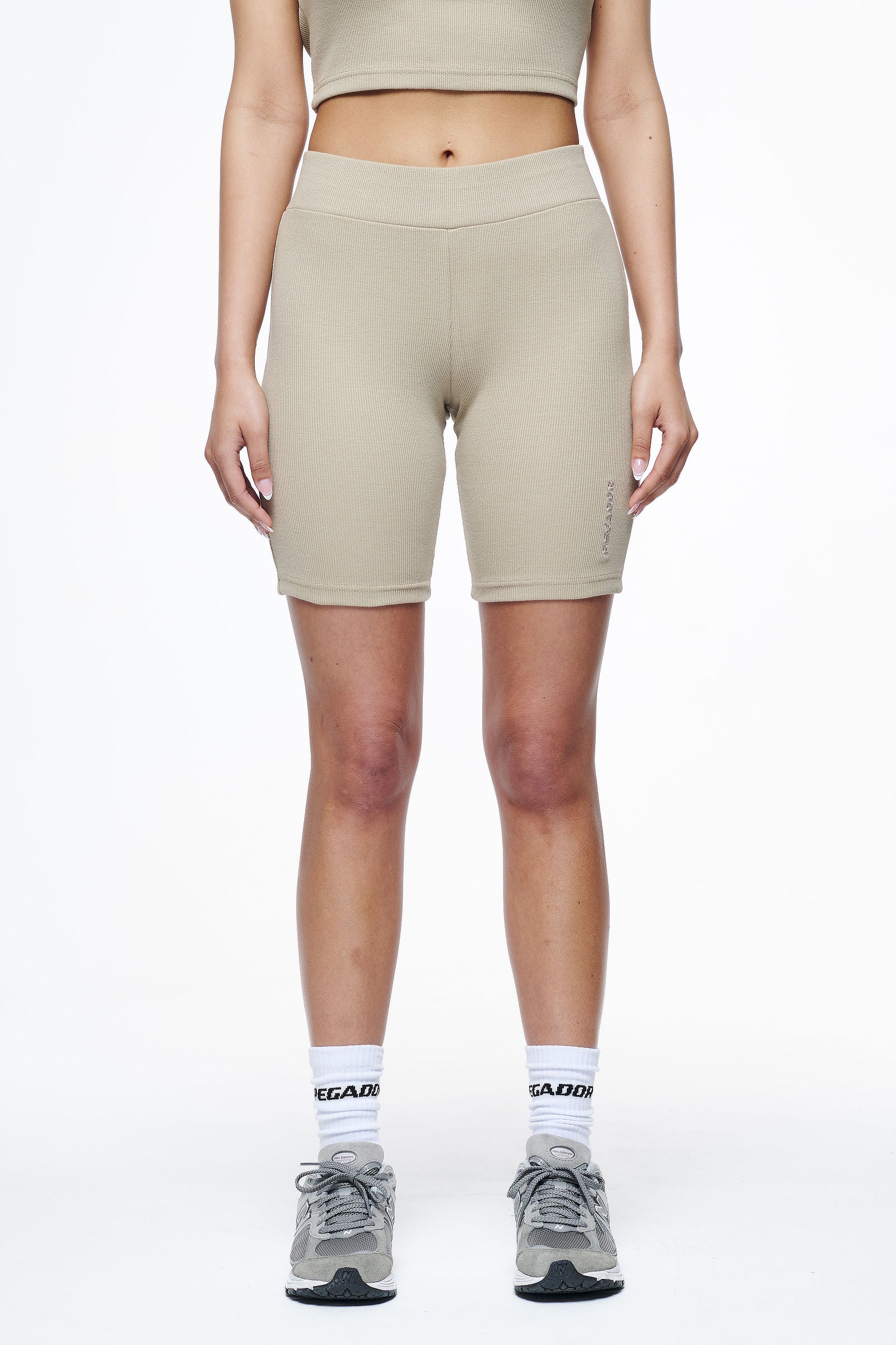 Barrie Rib Biker Shorts Vintage Washed Espresso von PEGADOR®