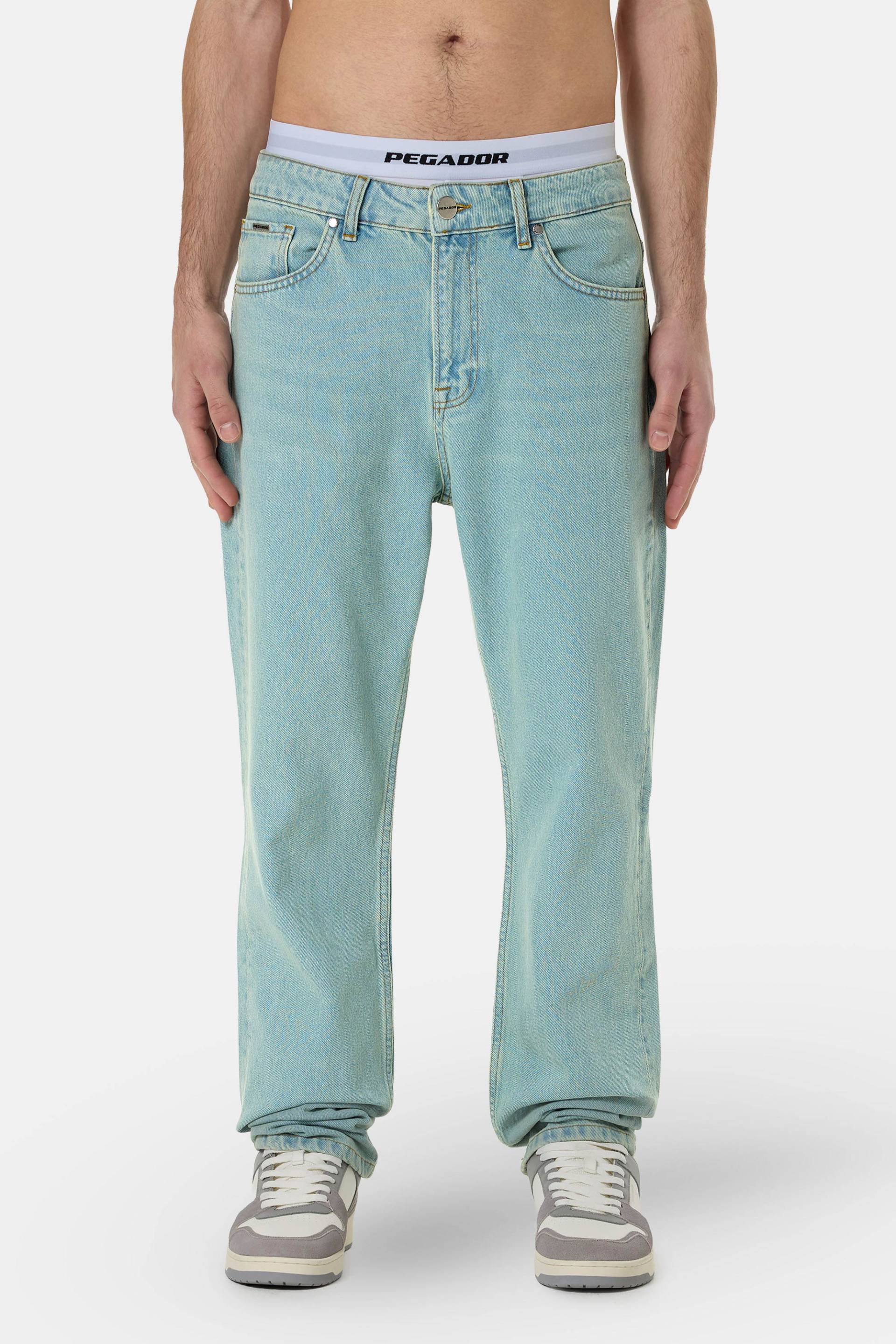 Baures Straight Jeans Sand Washed Blue von PEGADOR®