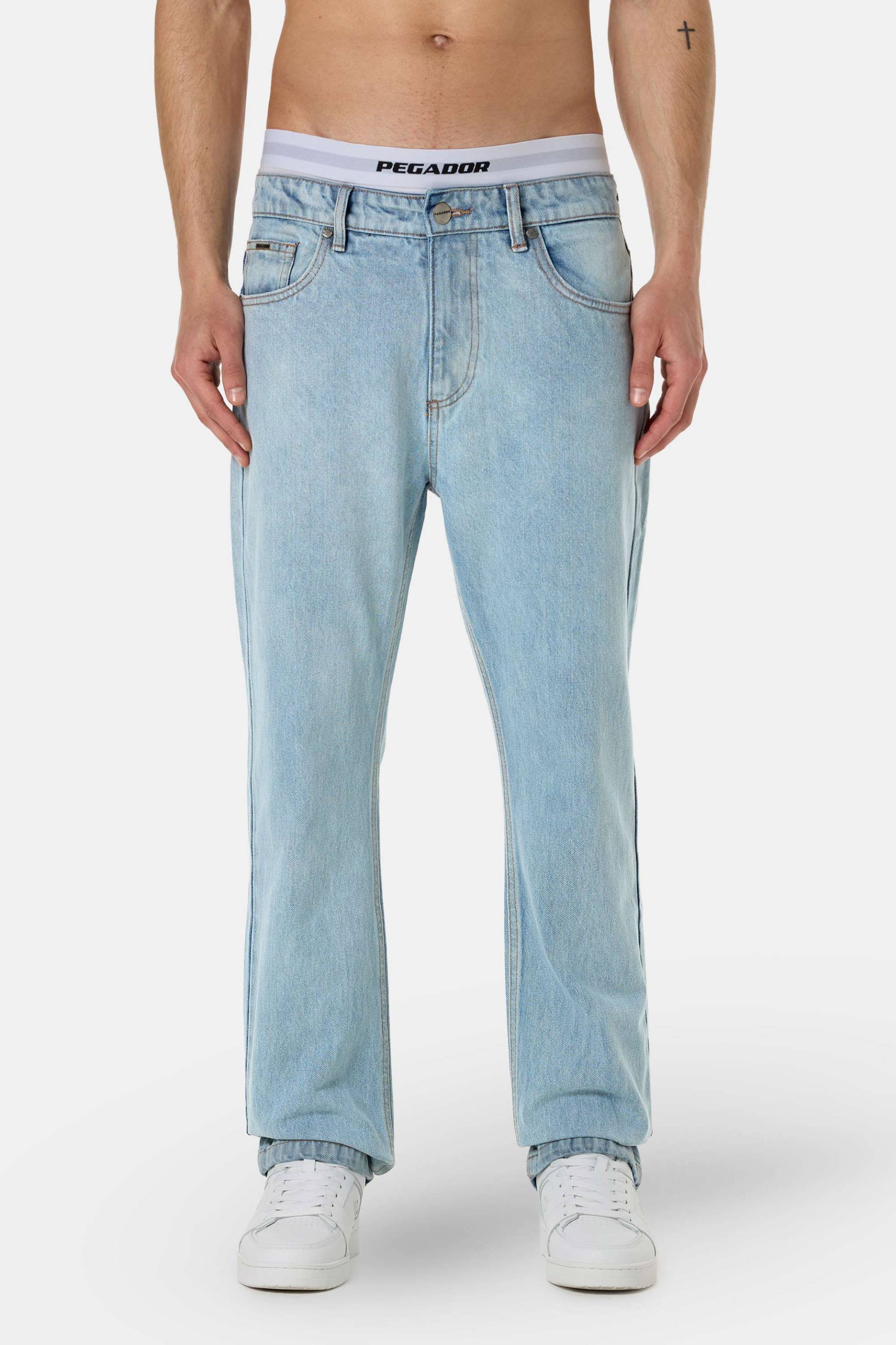 Baures Straight Jeans Washed Light Blue von PEGADOR®