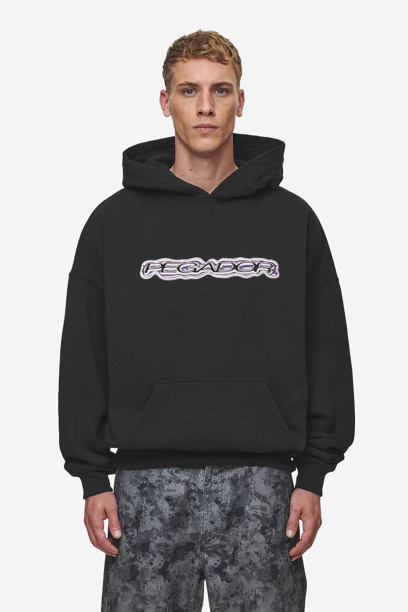 Baxter Boxy Hoodie Washed Black von PEGADOR®