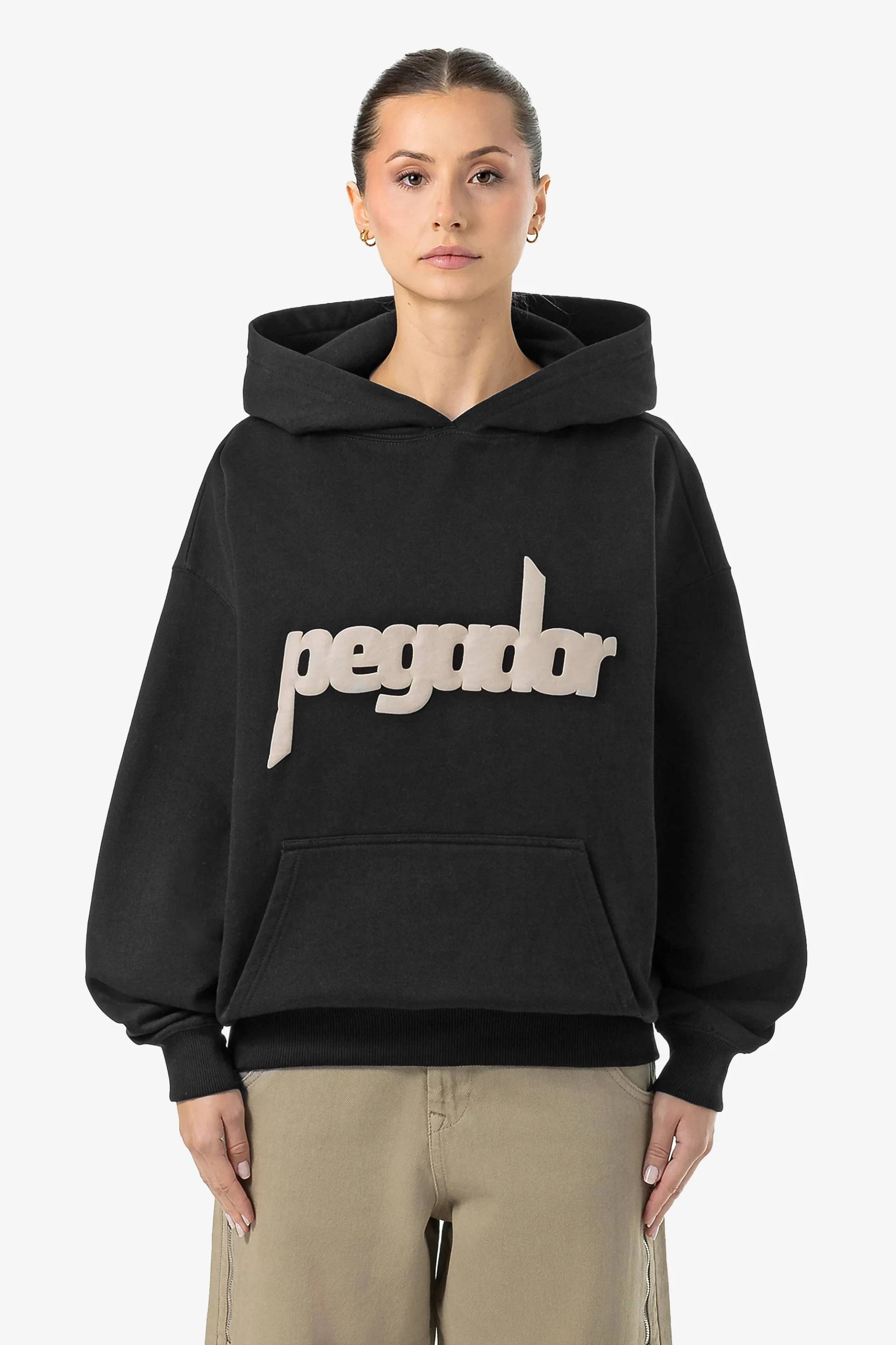 Bonnie Oversized Hoodie Washed Black von PEGADOR®