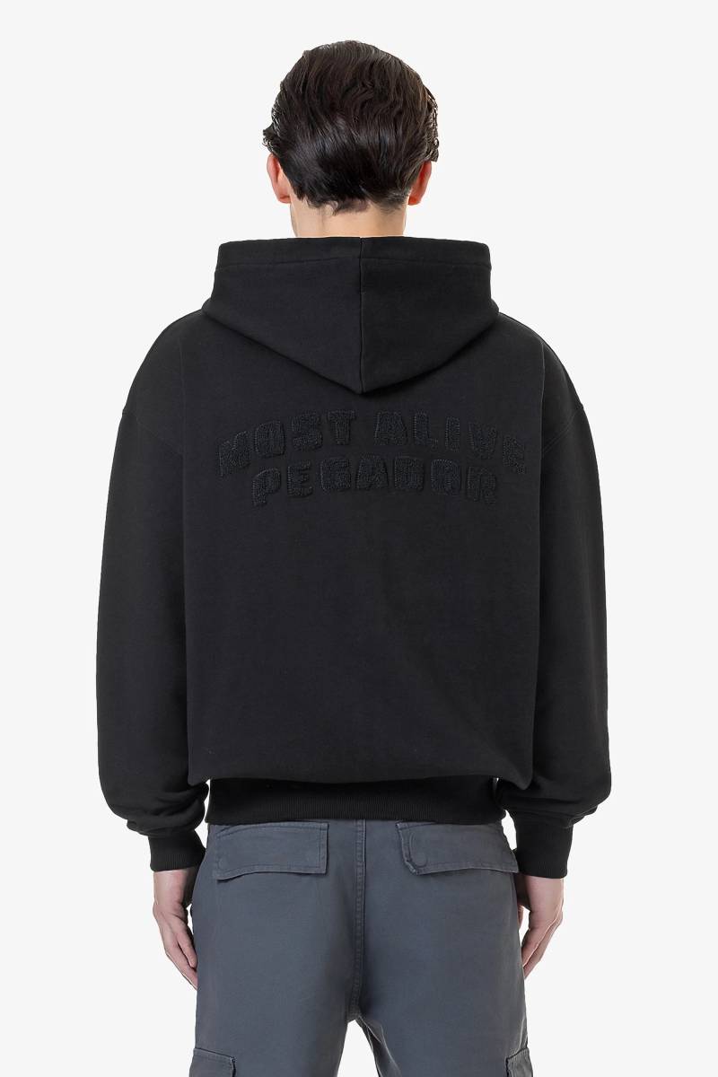 Buford Oversized Sweat Jacket Washed Black von PEGADOR®