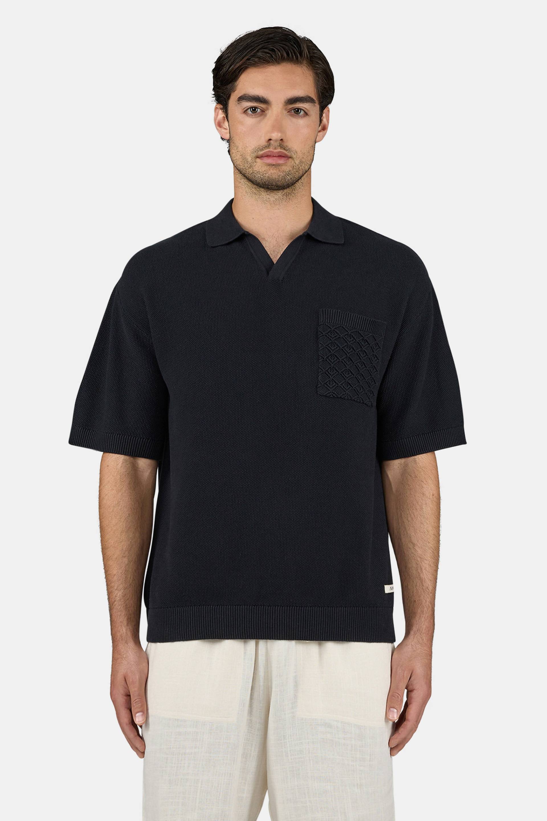 Campo Knit Polo Shirt Black von PEGADOR®