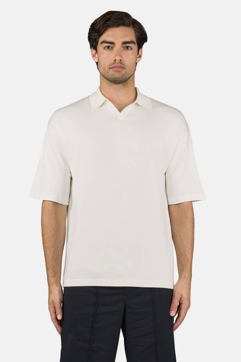 Casan Fine Knit Polo Shirt Unbleached von PEGADOR®