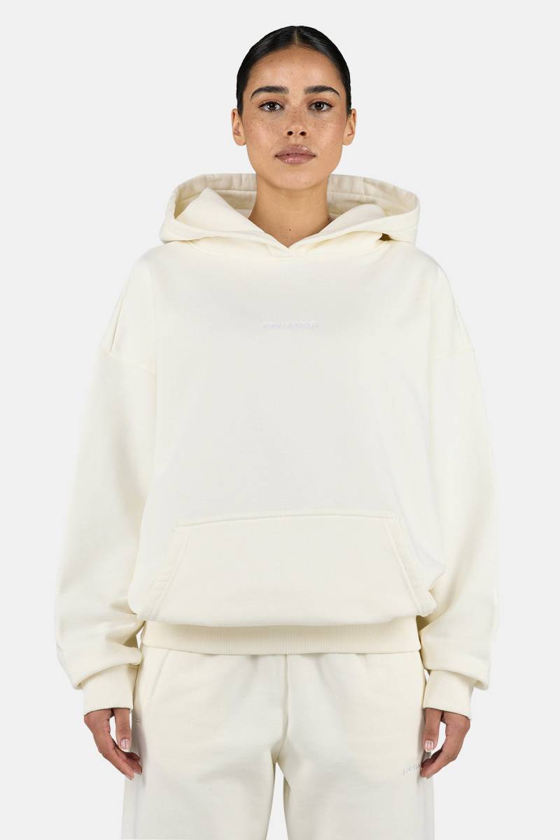 Clarita Logo Oversized Hoodie Washed Unbleached White von PEGADOR®