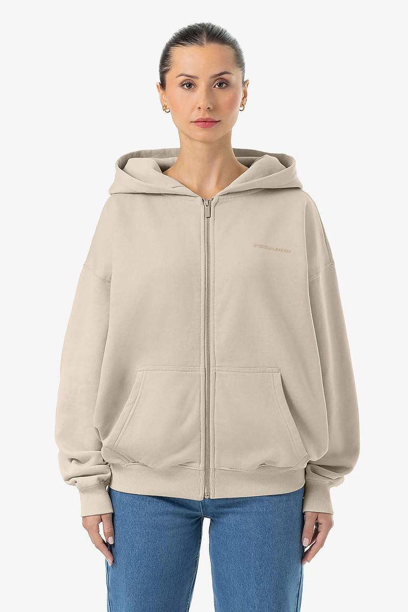 Clarita Oversized Sweat Jacket Washed Light Beige Gum von PEGADOR®