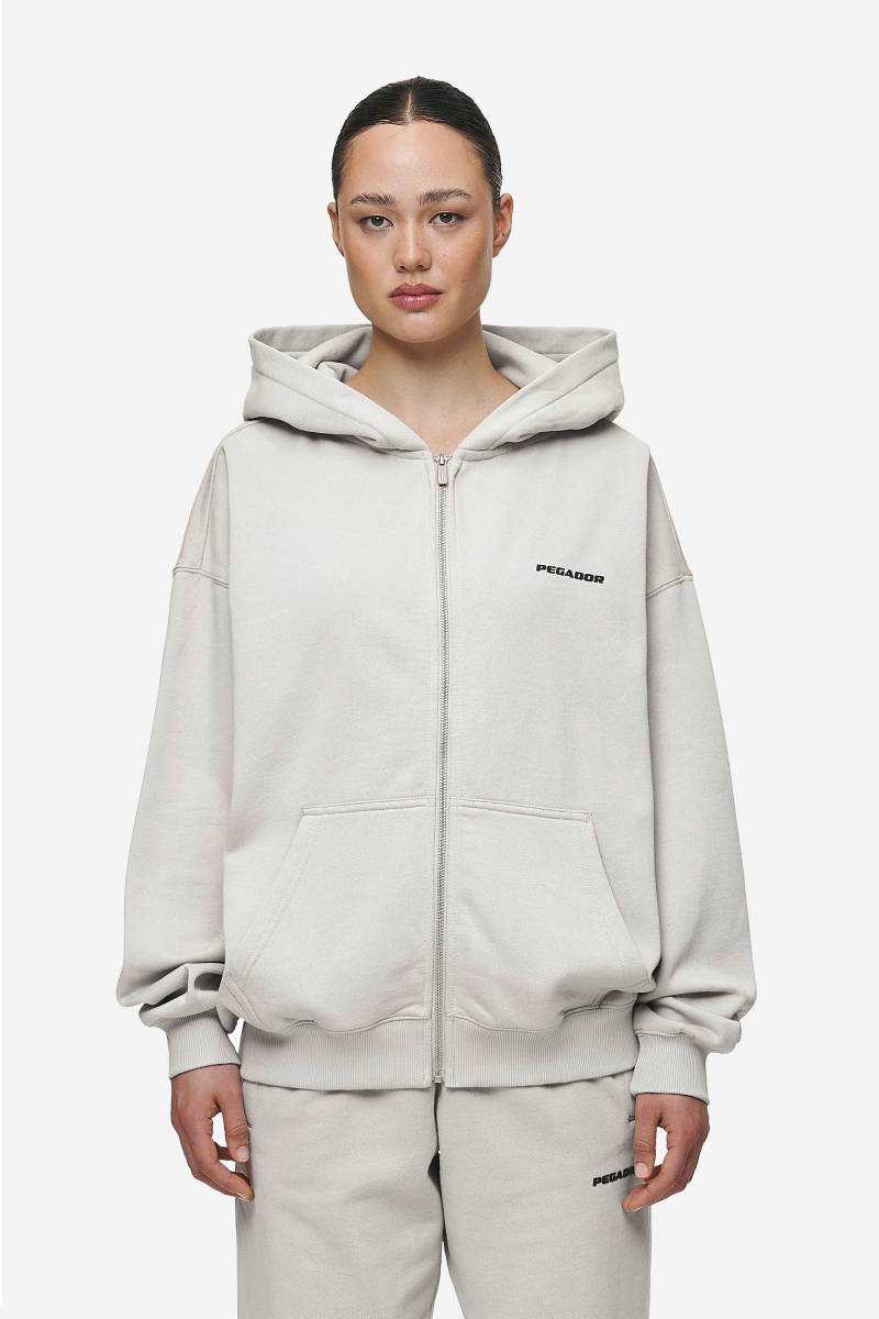 Clarita Oversized Sweat Jacket Washed Moon Grey Black Gum von PEGADOR®