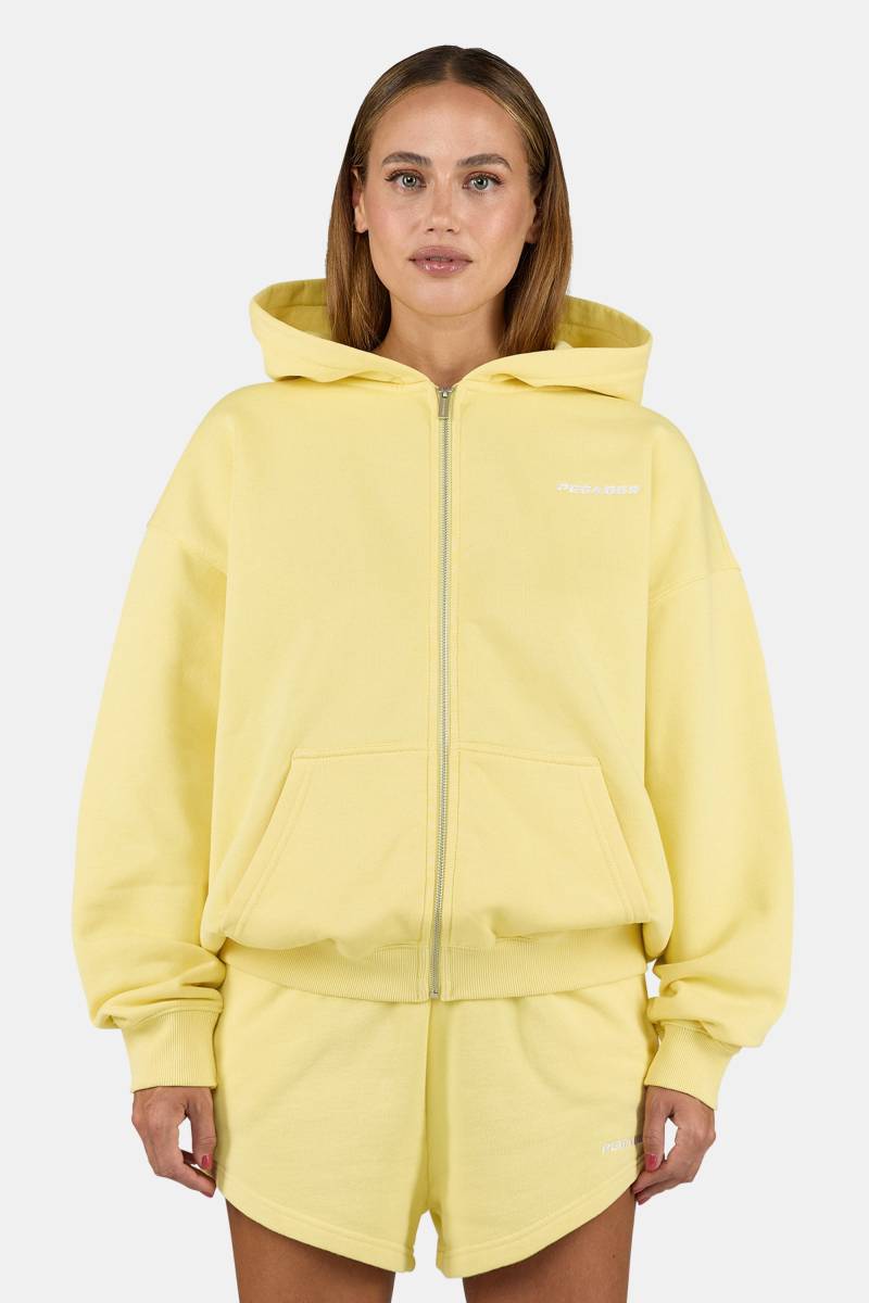 Clarita Oversized Sweat Jacket Washed Soft Yellow White von PEGADOR®