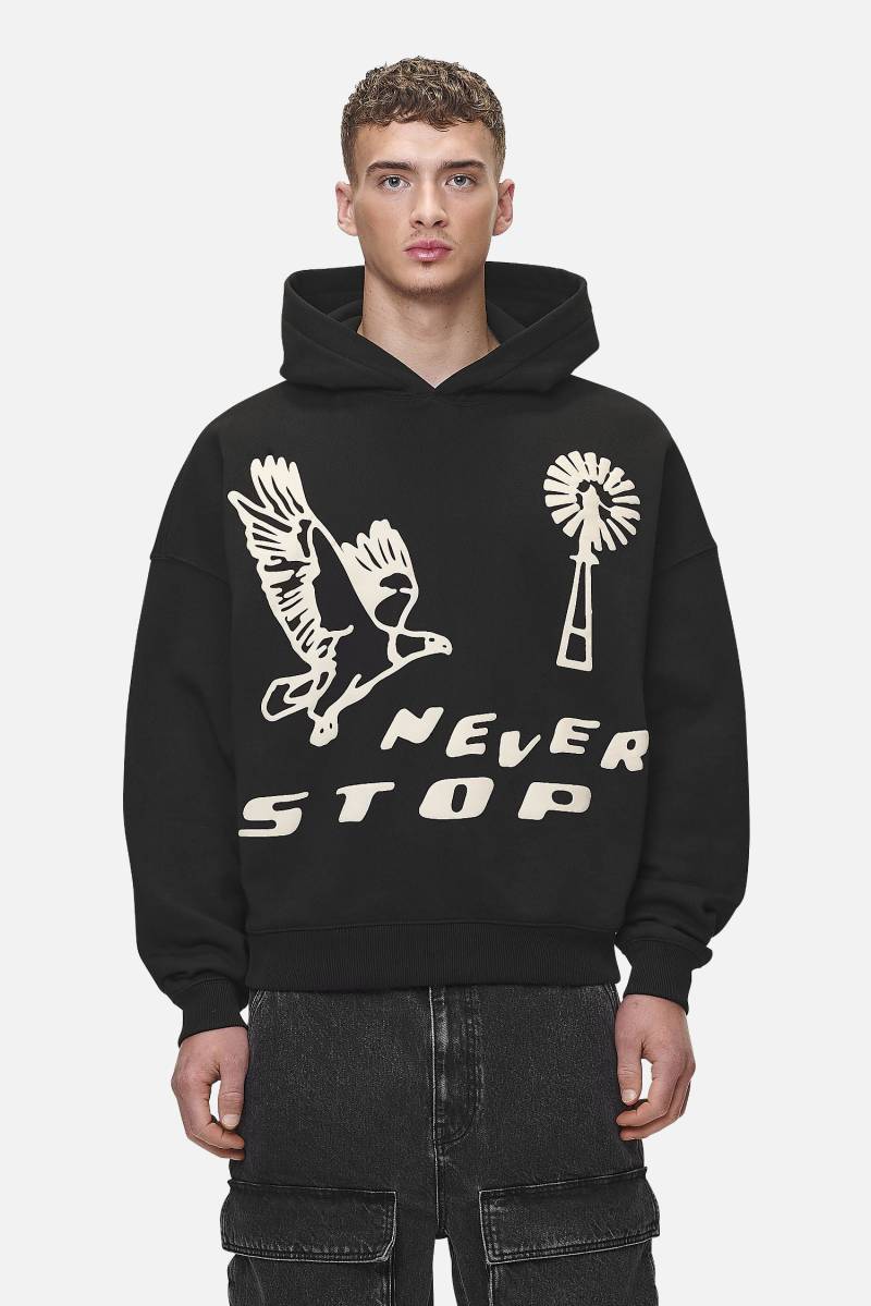 Clayson Boxy Hoodie Washed Black von PEGADOR®