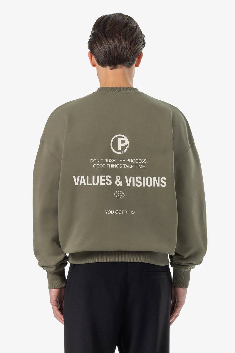 Clinton Oversized Sweater Washed Faded Olive von PEGADOR®