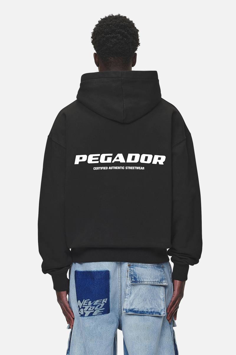 Colne Logo Oversized Hoodie Washed Black von PEGADOR®