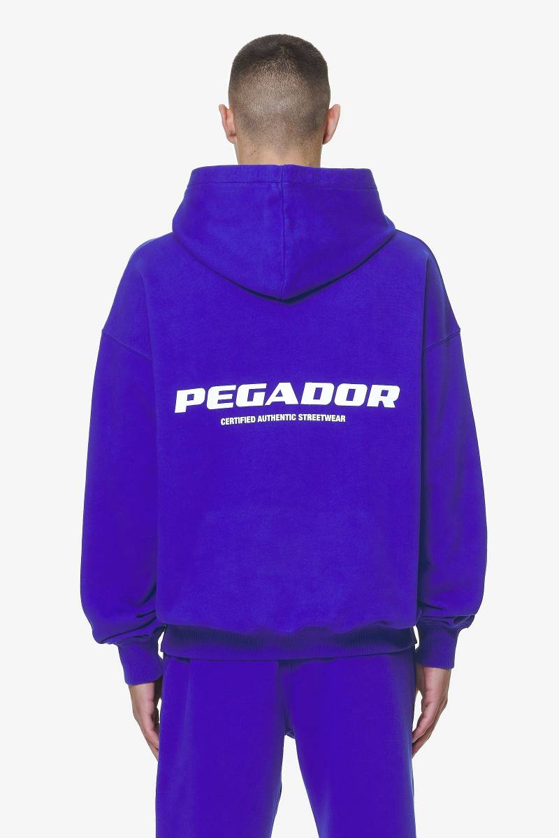 Colne Logo Oversized Hoodie Washed Endless Blue von PEGADOR®