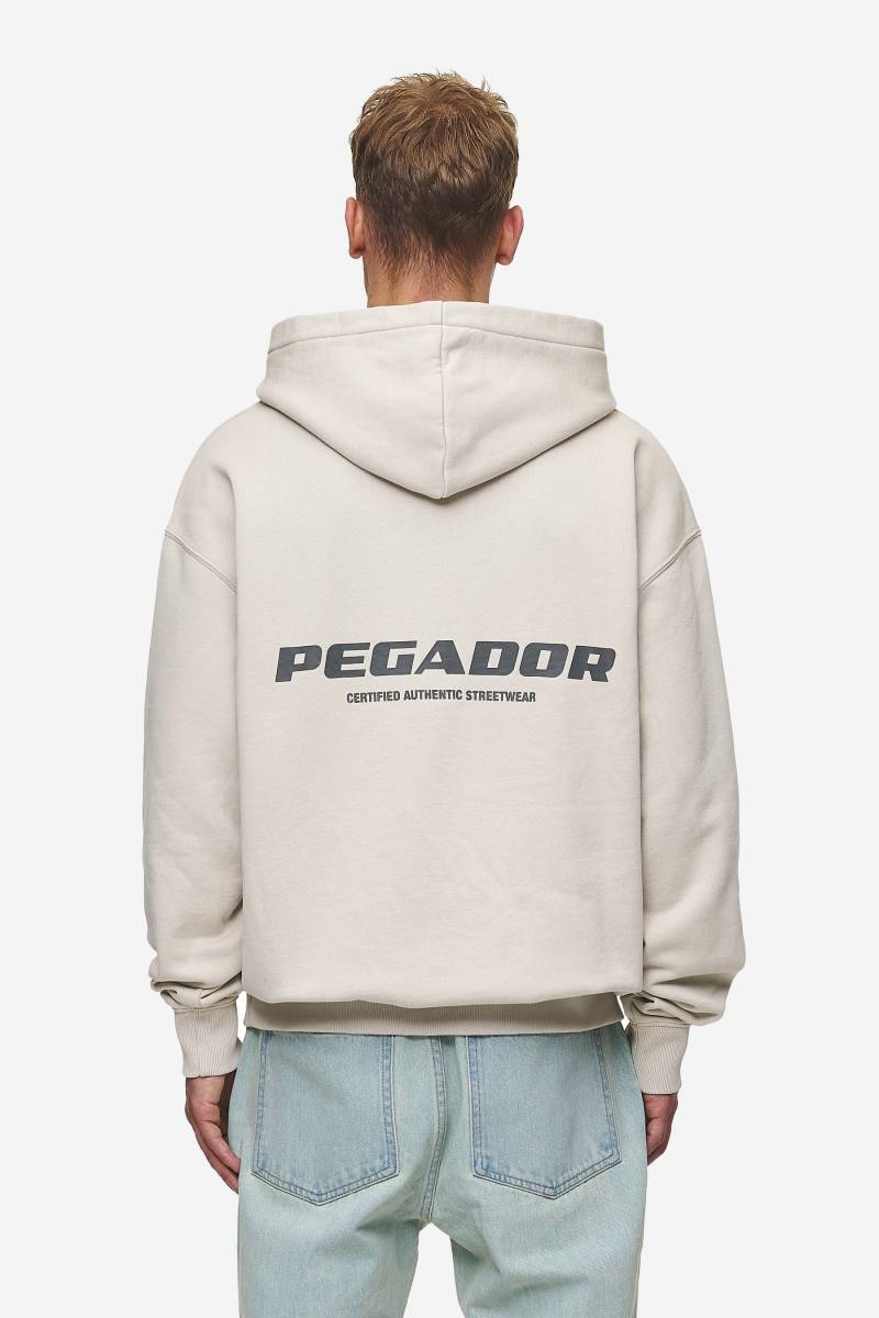 Colne Logo Oversized Hoodie Washed Light Beige Anthracite von PEGADOR®