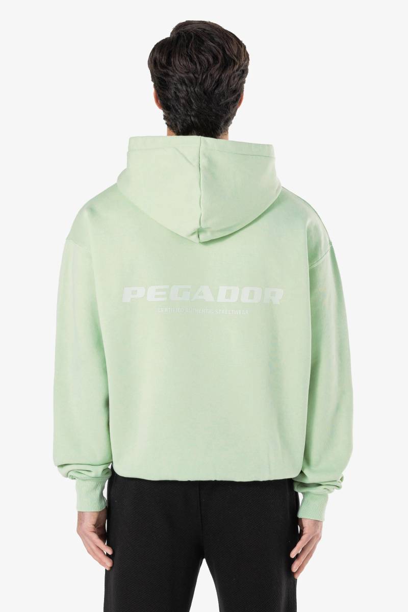 Colne Logo Oversized Hoodie Washed Matcha Green von PEGADOR®