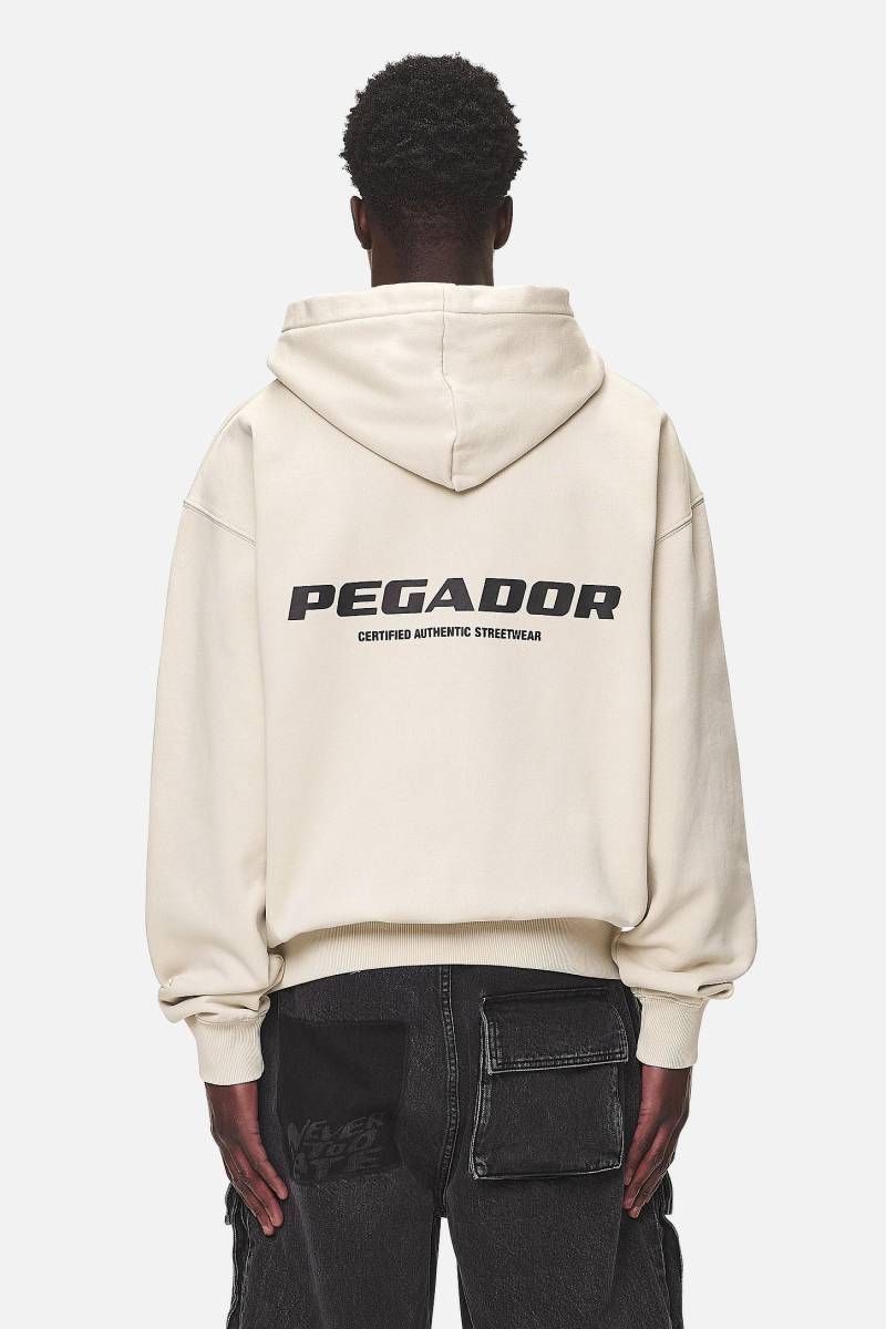 Colne Logo Oversized Sweat Jacket Washed Desert Sand von PEGADOR®