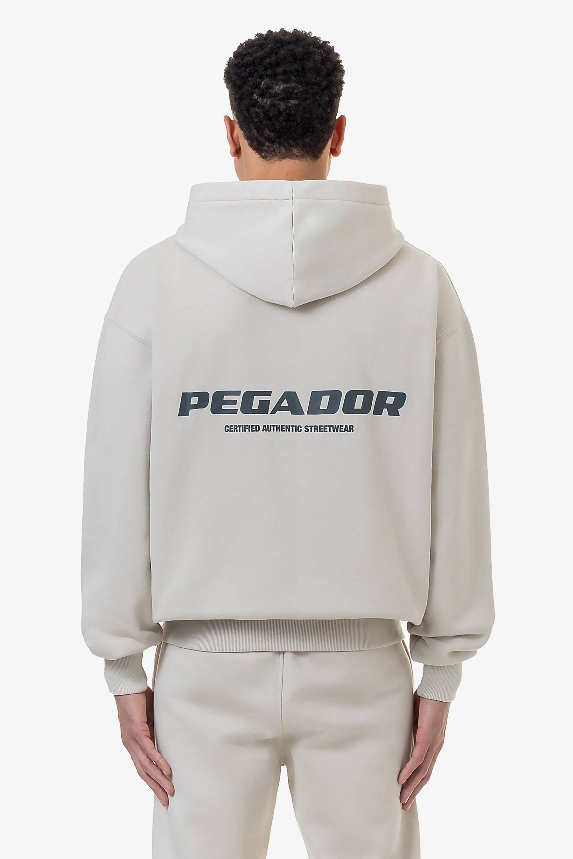 Colne Logo Oversized Sweat Jacket Washed Light Beige Anthracite von PEGADOR®