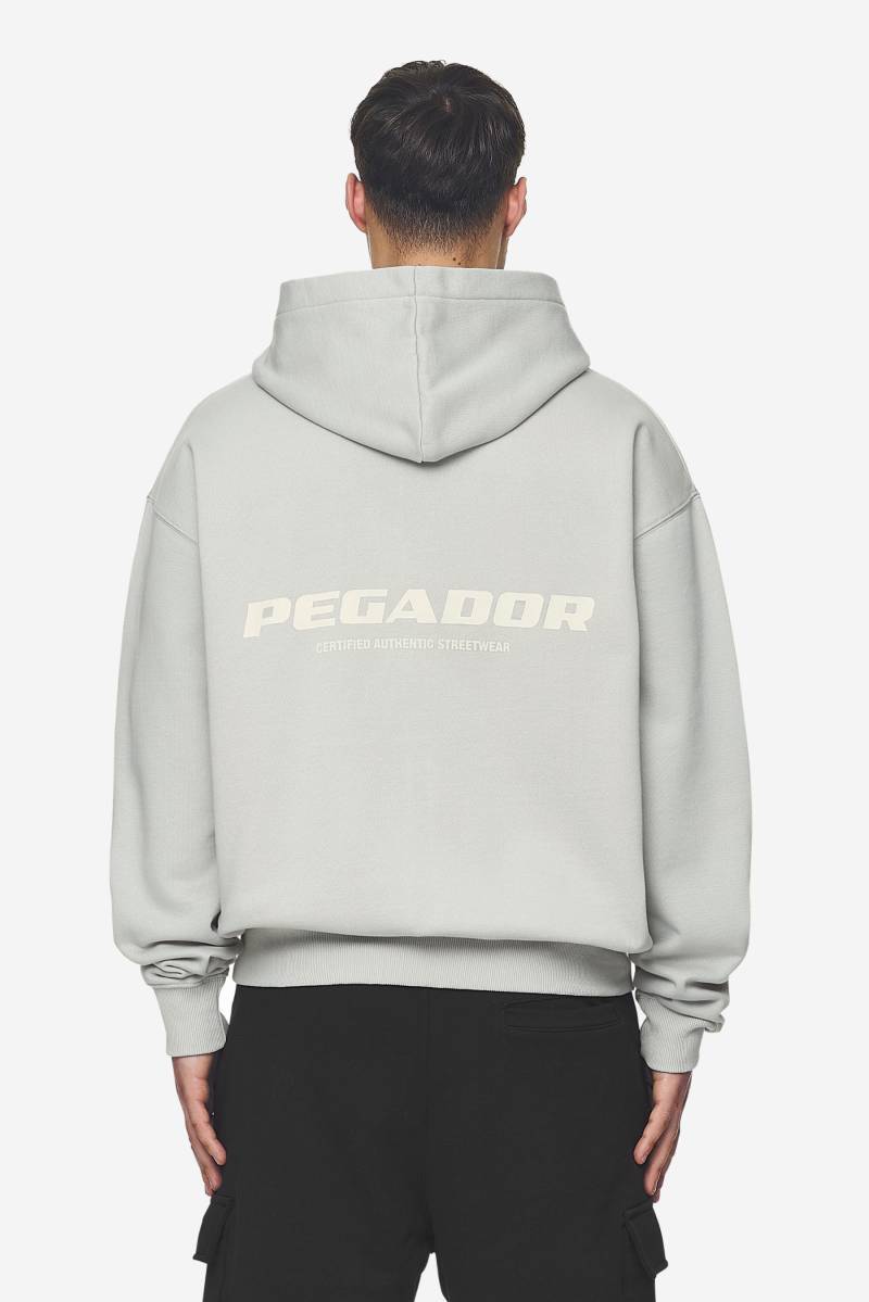 Colne Logo Oversized Sweat Jacket Washed Pearl Grey Salty Cream von PEGADOR®