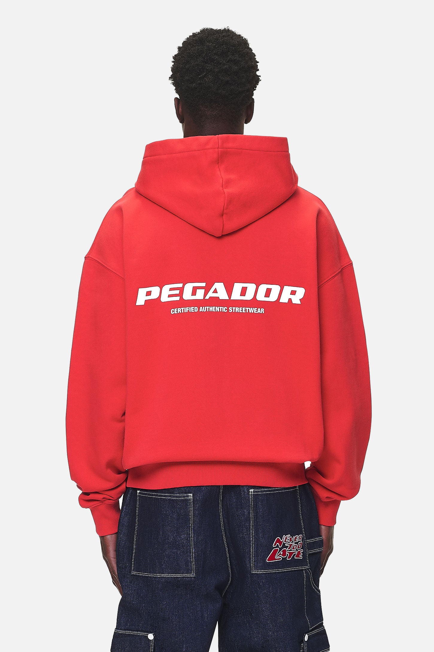 Colne Logo Oversized Sweat Jacket Washed Red von PEGADOR®