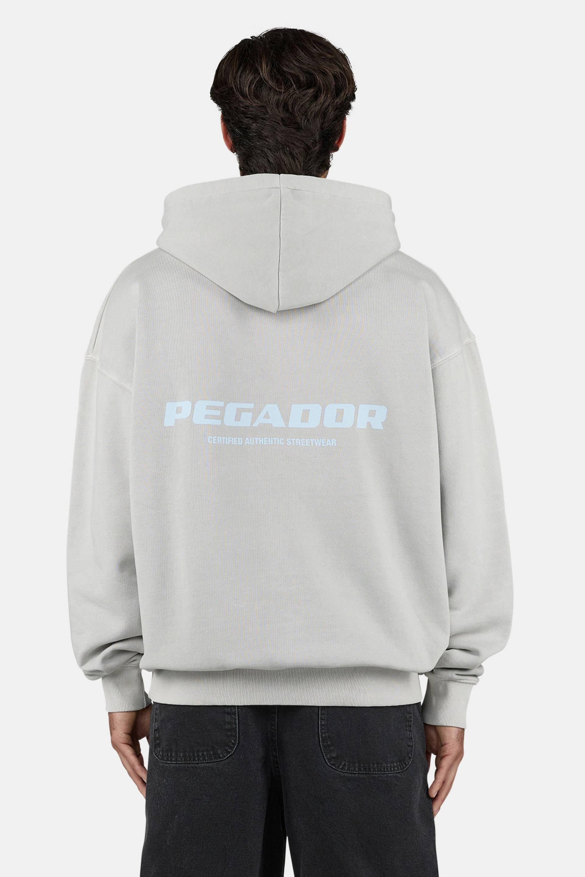 Colne Oversized Hoodie Vintage Light Grey Dream Blue von PEGADOR®