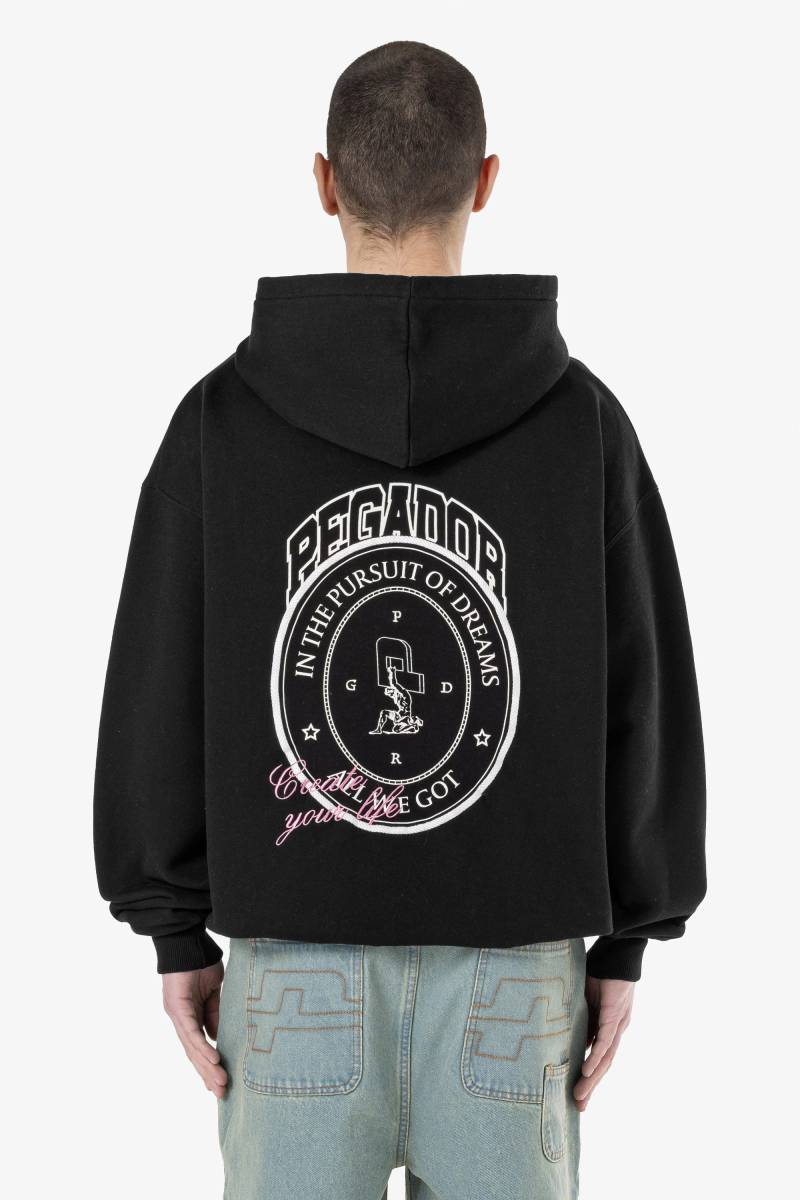 Crego Oversized Hoodie Washed Black von PEGADOR®