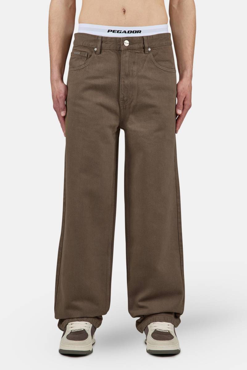 Darel Wide Jeans Washed Cozy Brown von PEGADOR®