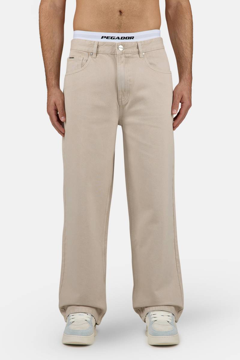 Darel Wide Jeans Washed Light Beige von PEGADOR®