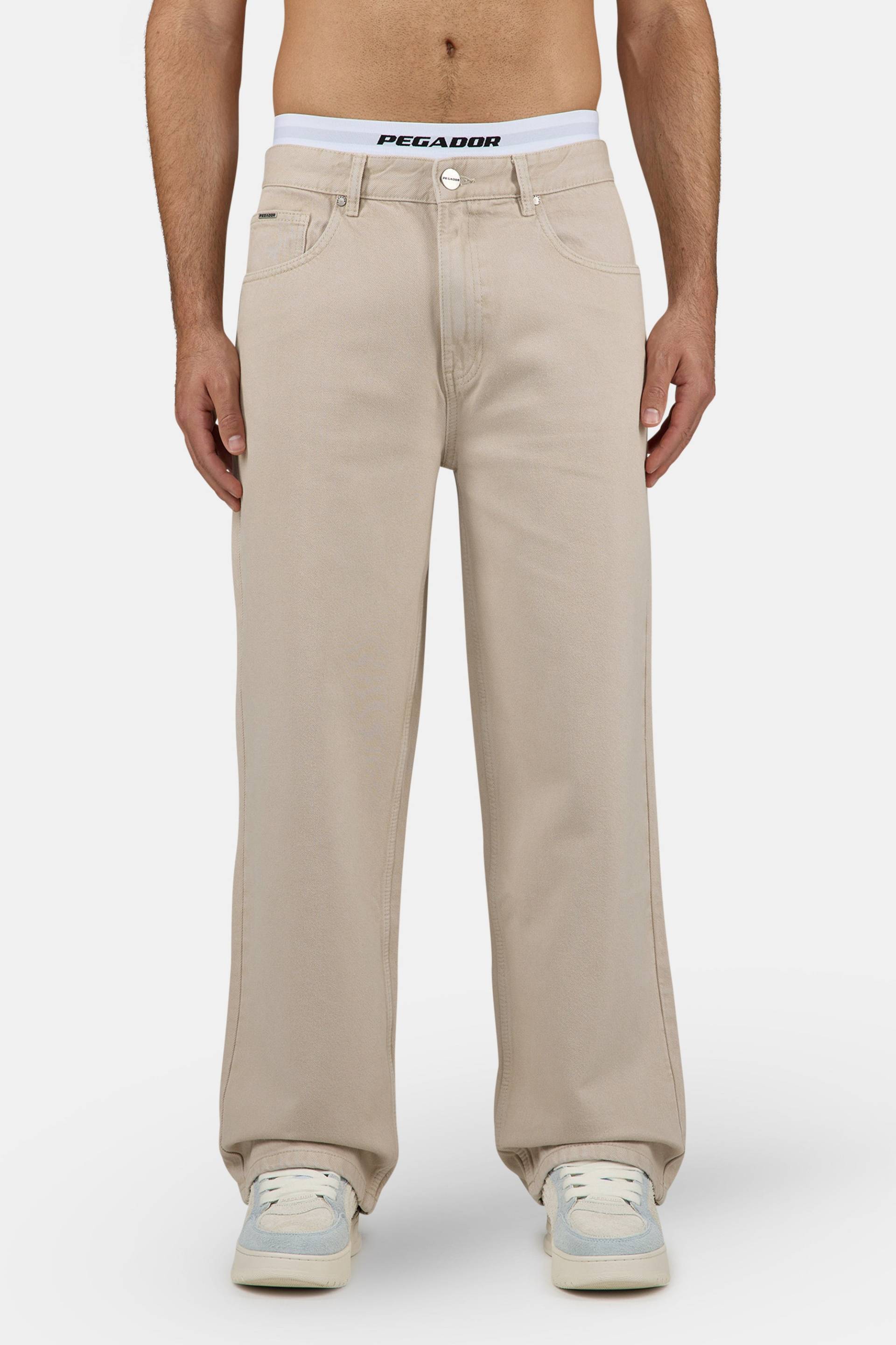 Darel Wide Jeans Washed Light Beige von PEGADOR®