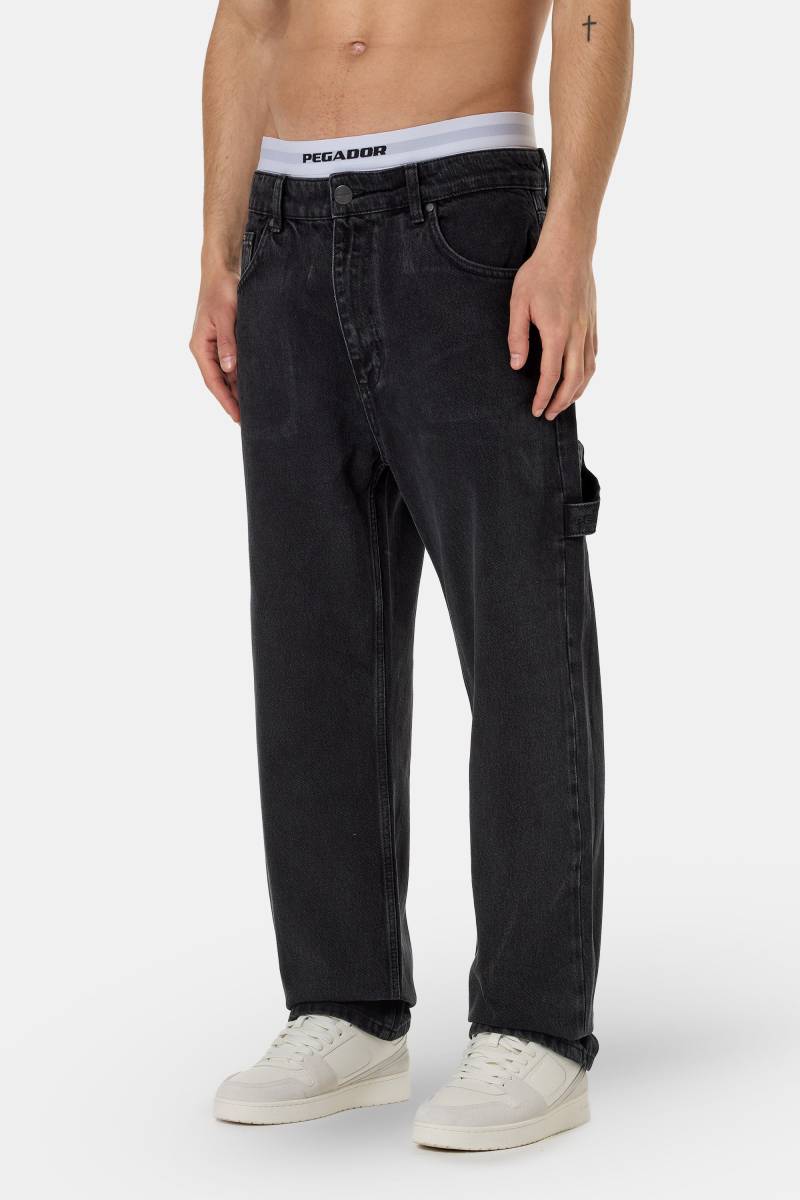 Daule Baggy Workwear Jeans Washed Black von PEGADOR®