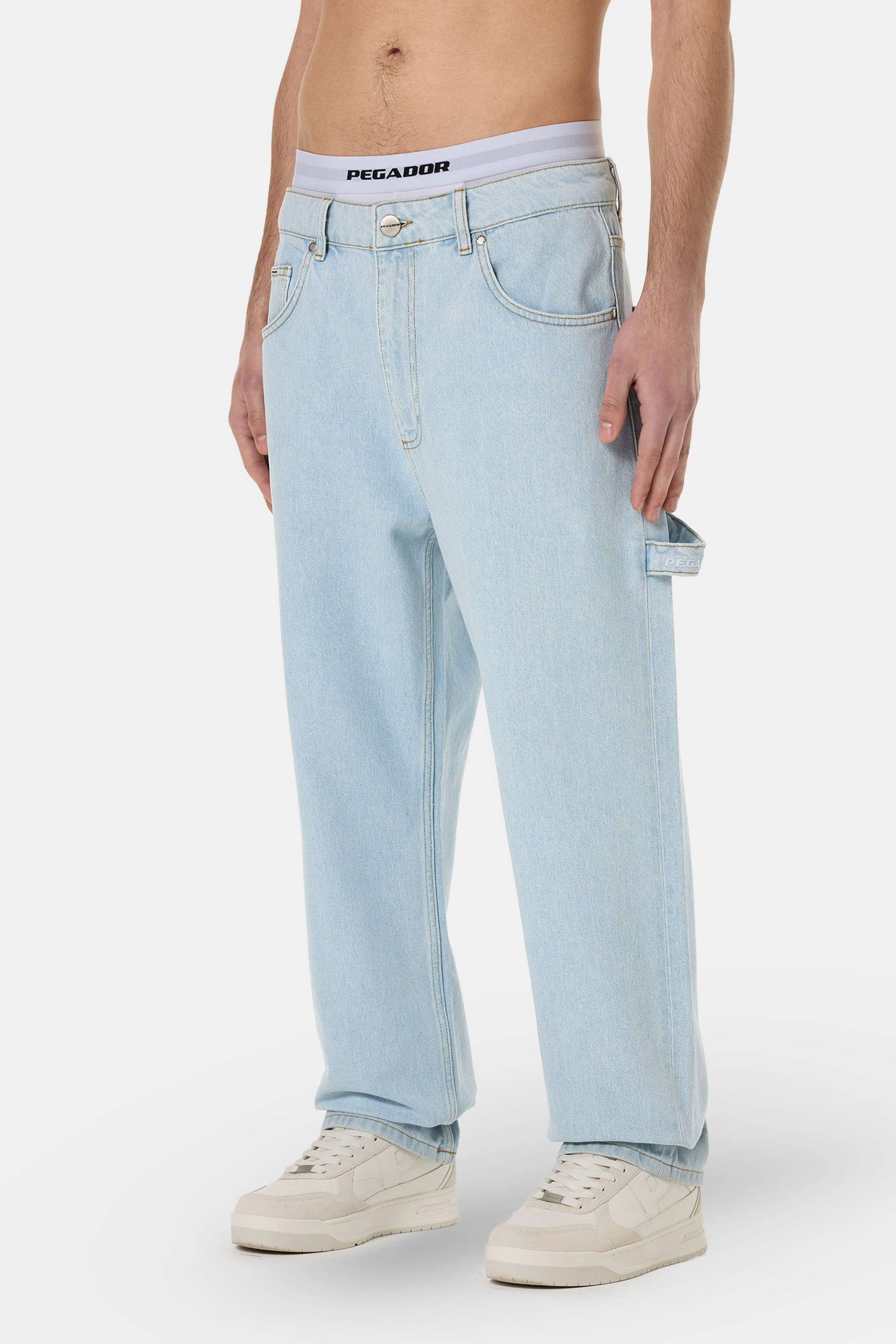 Daule Baggy Workwear Jeans Washed Cold Blue von PEGADOR®