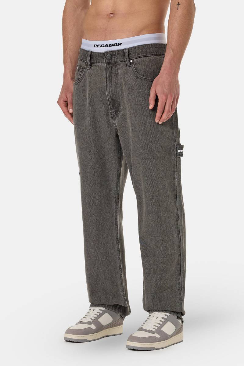 Daule Baggy Workwear Jeans Washed Grey von PEGADOR®