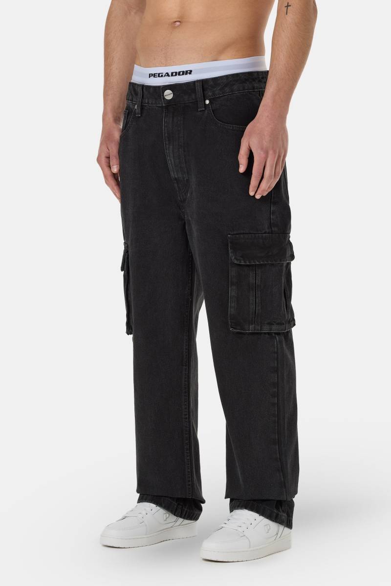 Dawes Cargo Baggy Jeans Washed Black von PEGADOR®