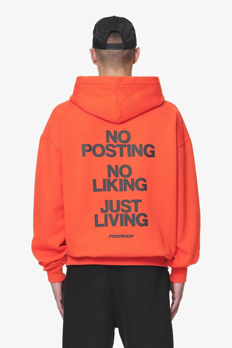Devon Oversized Hoodie Washed Signal Red von PEGADOR®