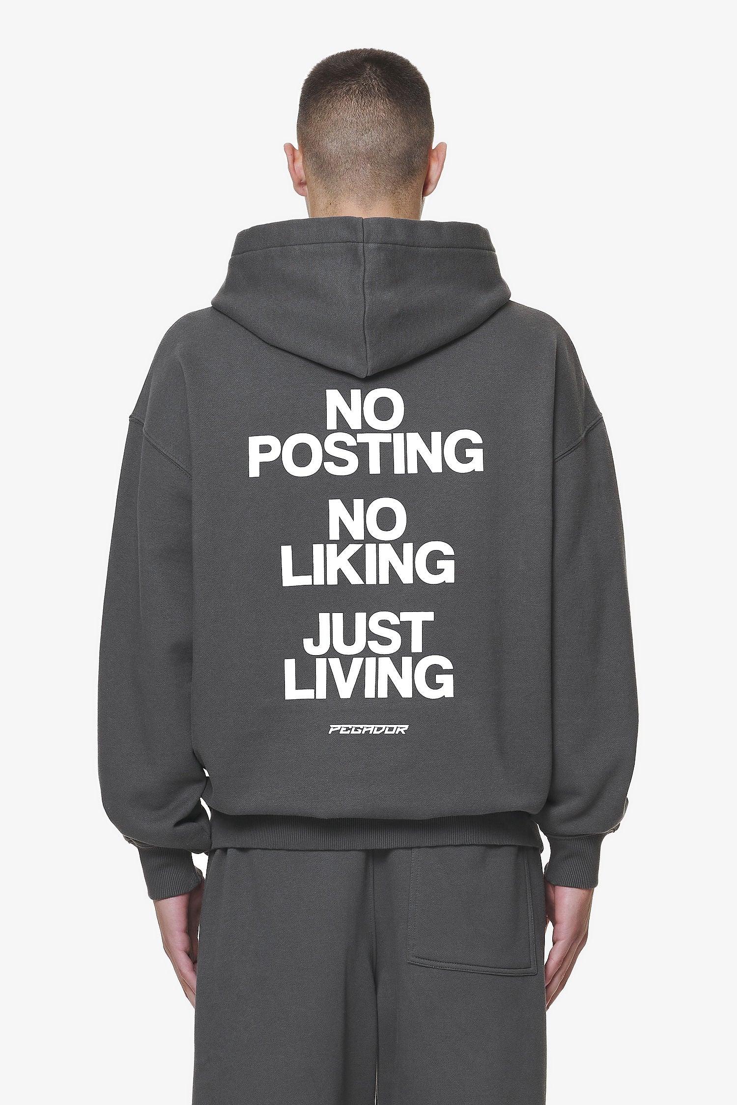Devon Oversized Hoodie Washed Volcano Grey von PEGADOR®