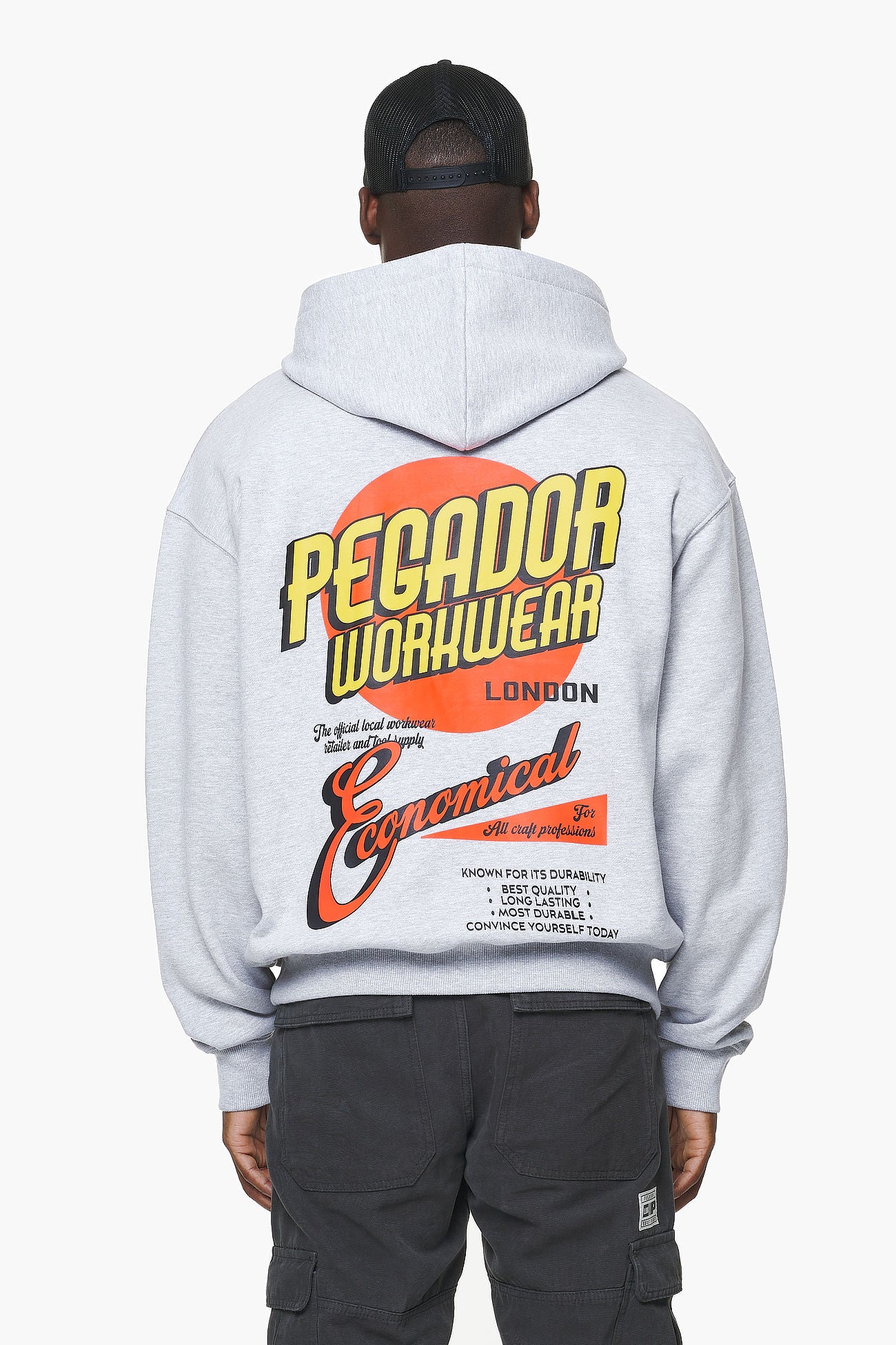 Docks Oversized Hoodie Grey Melange von PEGADOR®