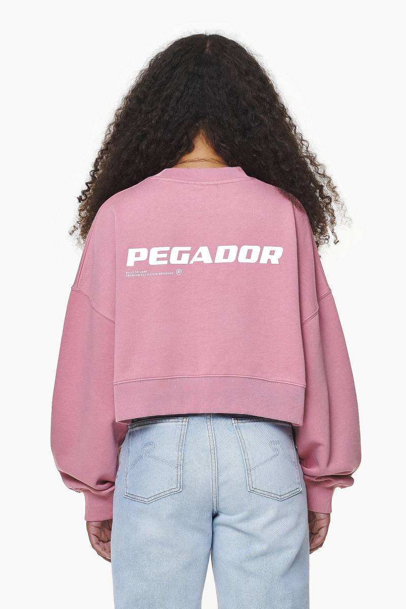 Dorothy Cropped Oversized Sweater Vintage Washed Rust Pink von PEGADOR®