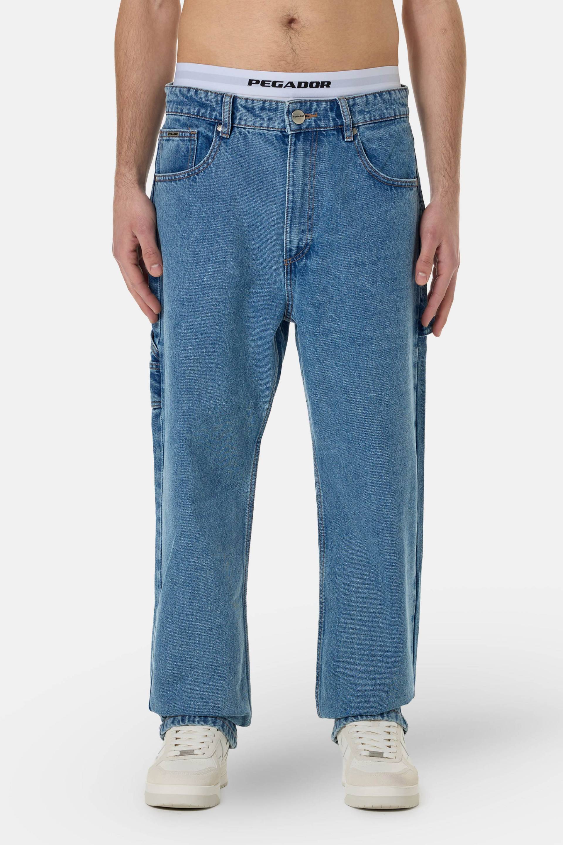 Drato Baggy Workwear Jeans Washed Blue von PEGADOR®