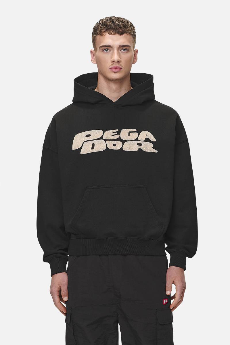 Drew Terry Boxy Hoodie Washed Black von PEGADOR®